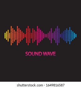 Sound Wave. Colorful sound waves for party, DJ, pub, clubs, discos. Audio equalizer technology. illustration