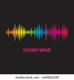 Sound Wave. Colorful sound waves for party, DJ, pub, clubs, discos. Audio equalizer technology. illustration