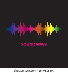 Sound Wave. Colorful sound waves for party, DJ, pub, clubs, discos. Audio equalizer technology. illustration