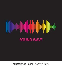 Sound Wave. Colorful sound waves for party, DJ, pub, clubs, discos. Audio equalizer technology. illustration
