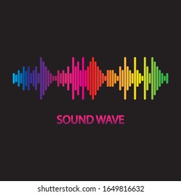 Sound Wave. Colorful sound waves for party, DJ, pub, clubs, discos. Audio equalizer technology. illustration