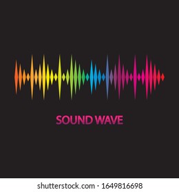 Sound Wave. Colorful sound waves for party, DJ, pub, clubs, discos. Audio equalizer technology. illustration