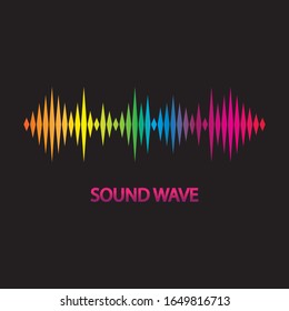 Sound Wave. Colorful sound waves for party, DJ, pub, clubs, discos. Audio equalizer technology. illustration