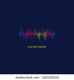 Sound Wave. Colorful sound waves for party, DJ, pub, clubs, discos. Audio equalizer technology. illustration
