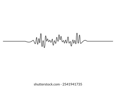 Schallwelle durchgehende einzeilige Zeichnung. Vektorgrafik