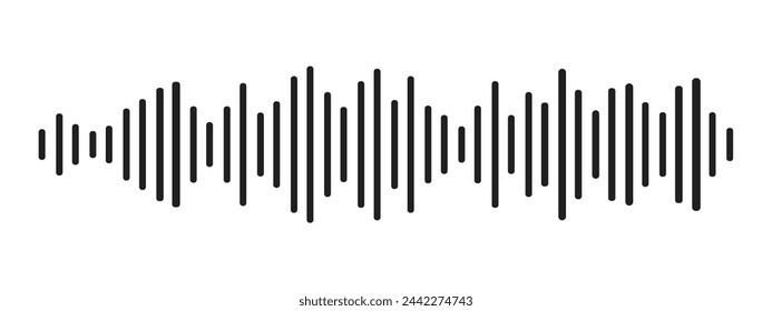 Sound wave decibel audio record simple voice message icon isolated on white background. Podcast player, music track