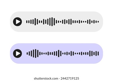 Sound wave decibel audio record simple voice message icon isolated on white background. Podcast player, music track