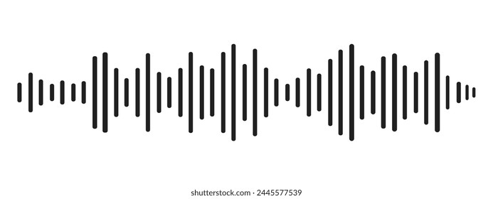 Sound wave decibel audio record simple voice message icon isolated on white background. Podcast player, music track