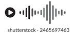 Sound wave decibel audio records simple voice message icon isolated on white background. Podcast player, music track