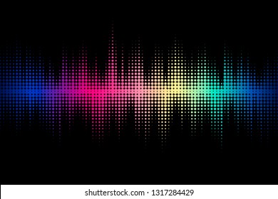 Sound wave design. Modern musical background with dynamic lines