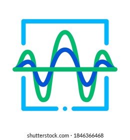 Línea delgada del vector de iconos de control de voz de diagnóstico de ondas de sonido. Ilustración de contorno