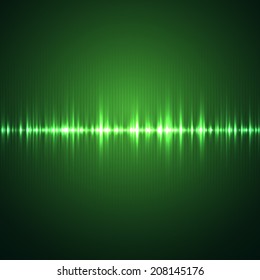Sound wave. Digital oscilloscope and graphic equalizer. Vector illustration.