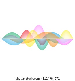 Sound Wave, Electromagnetic Isolated On White Background. Vector Illustration. Eps 10.