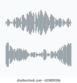 Sound Wave Elements. Simple line sound wave.