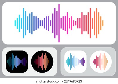 Sound Wave EQ Equalizer Icons and Widget Design. Vector.