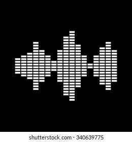 The sound wave and equalizer icon. Audio, radio symbol. Flat Vector illustration