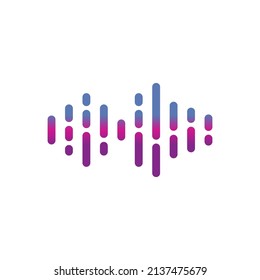 icono del ecualizador de ondas de sonido de la plantilla de vector de estilo de color