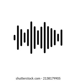 Sound Wave Equalizer Icon Of Glyph Style Vector Template