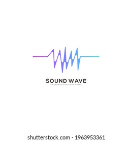 Sound wave equalizer logo vector design illustration