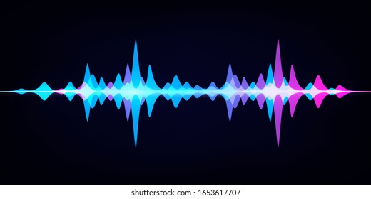 Sound Wave Equalizer. Modern Audio Spectrum. Abstract Digital Pulse Wave. Vector Waveform On Dark Background Like Soundtracks Digital Pattern