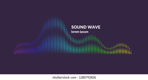 Sound wave equalizer. Modern vector illustration on dark background