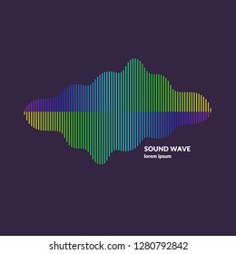 Sound wave equalizer. Modern vector illustration on dark background