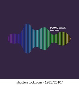 Sound wave equalizer. Modern vector illustration on dark background