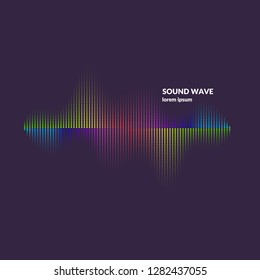 Sound wave equalizer. Modern vector illustration on dark background