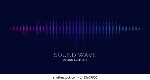 Sound wave equalizer. Modern vector illustration on dark background