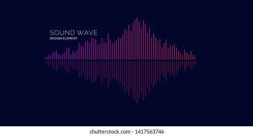 Sound wave equalizer. Modern vector illustration on dark background