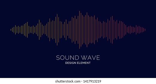 Sound wave equalizer. Modern vector illustration on dark background