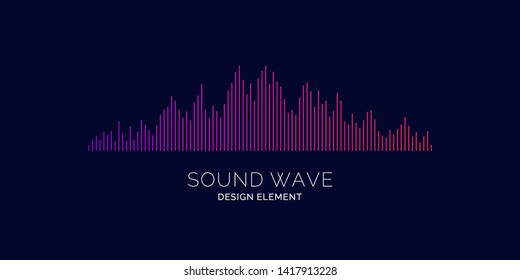 Sound wave equalizer. Modern vector illustration on dark background