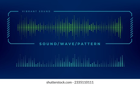 Soundeffekt-Equalizer auf blauem Hintergrund. Vektorgrafik