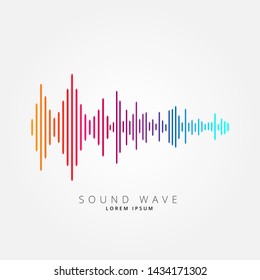 Sound wave equalizer suitable for poster, background or etc. Music soundwave design isolated on light gray backdrop. Vector Illustration