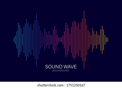 Sound wave equalizer suitable for poster, background or etc. Music soundwave design isolated on light gray backdrop. Vector Illustration