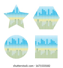 Sound wave equalizer. Vector banner, poster, background. Abstract vector equalizer element of music design concept. Dynamic music sound line, wave. Audio electronic bar, interface. Dj element backdrop