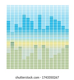 Sound wave equalizer. Vector banner, poster, background. Audio electronic bar, interface. Dj element backdrop