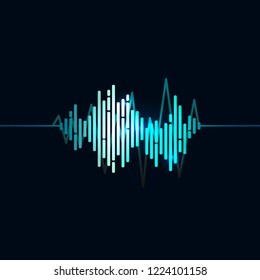 Diseño vectorial del ecualizador de ondas sonoras