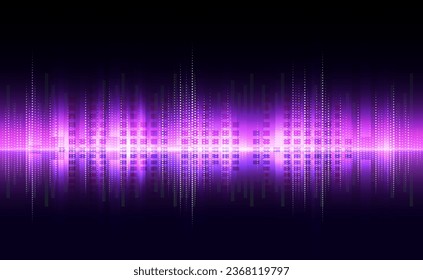 The sound wave from an equalizer. Vector illustration on a light background