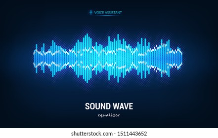 Sound Wave Equalizer Voice Assistant Concept Stock Vector (royalty Free 