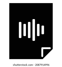 Sound Wave File Flat Icon Isolated On White Background