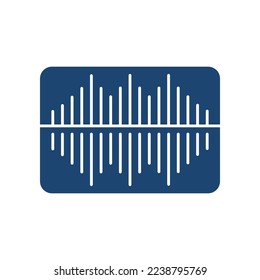Sound wave filled universal icon ui ux element sign.
