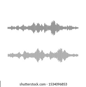 Sound wave flat vector illustration isolated template