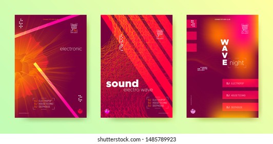 Sound Wave Flyer. Electronic Beat. Dance Music Cover. Red Dj Concert. Warm Abstract Banner. Electronic Round. Glow Music Festival Poster. Dj Banner. Glow Abstract Banner.