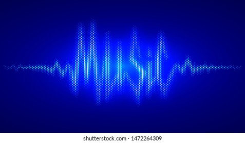 Sound wave in the form of the word Music. Vector lettering. RGB. Global colors