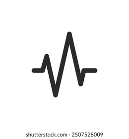 Sound wave with frequency lined illustration isolated on white background. Vector icon in flat style