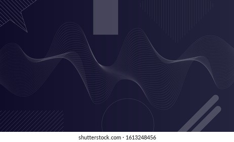 Sound wave with geometric shapes in gradient light blue background. Use for modern design, cover, template, decorated, brochure, flyer.