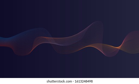 Sound wave in gradient dark blue background. Use for modern design, cover, template, decorated, brochure, flyer.