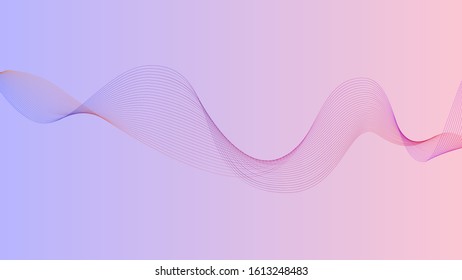 Sound wave in gradient light violet and pink background. Use for modern design, cover, template, decorated, brochure, flyer.