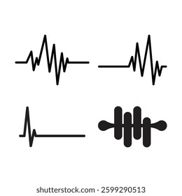 sound wave graphic logo template icon